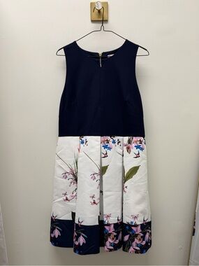 TED BAKER Tropical Oasis floral print dress. sz 12